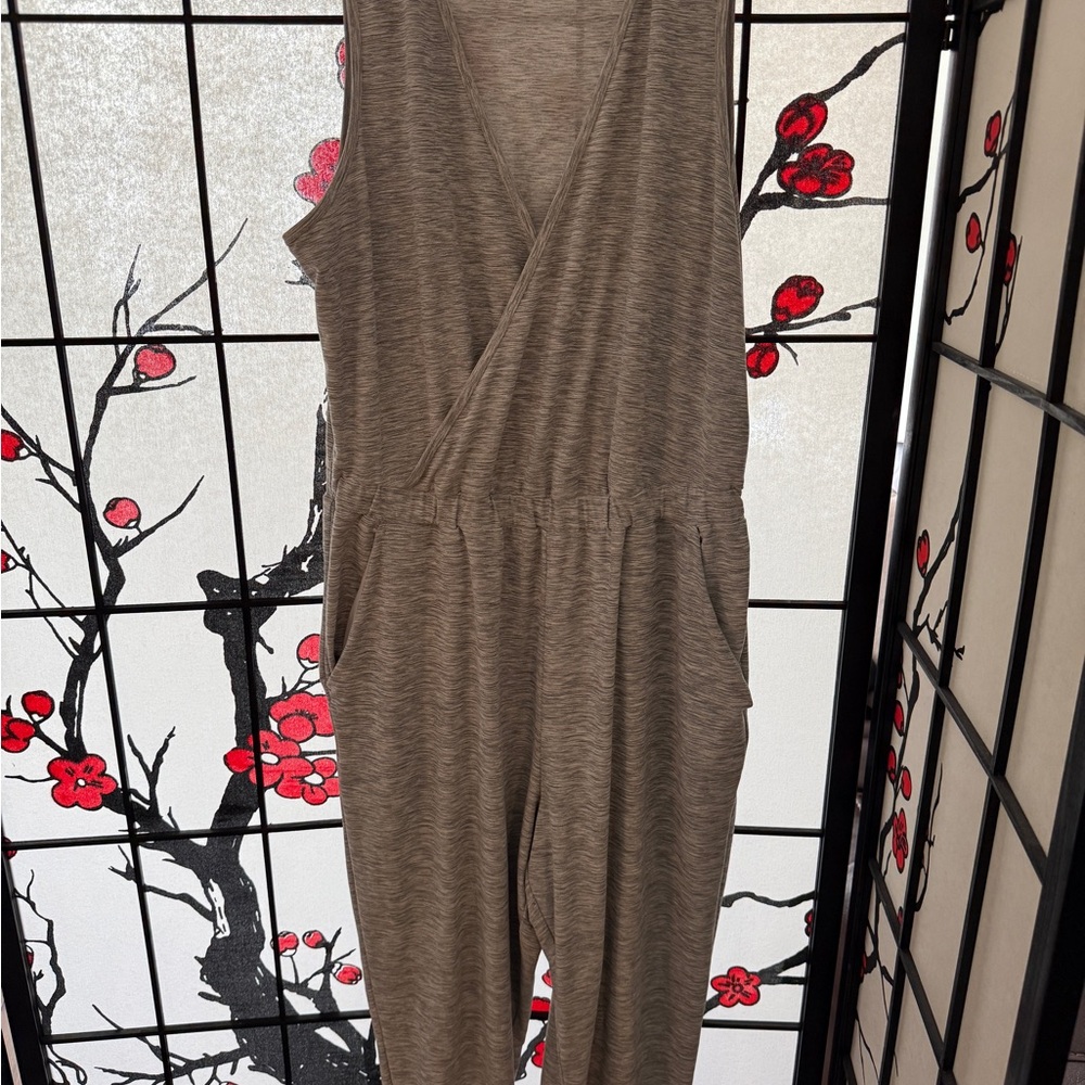 Old Navy Heathered Brown Jumpsuit